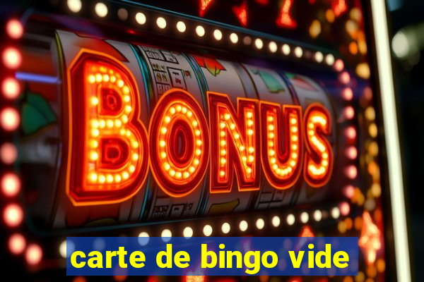 carte de bingo vide