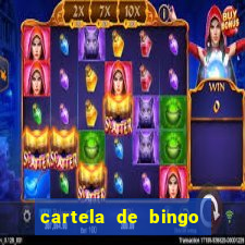 cartela de bingo para chá de bebê