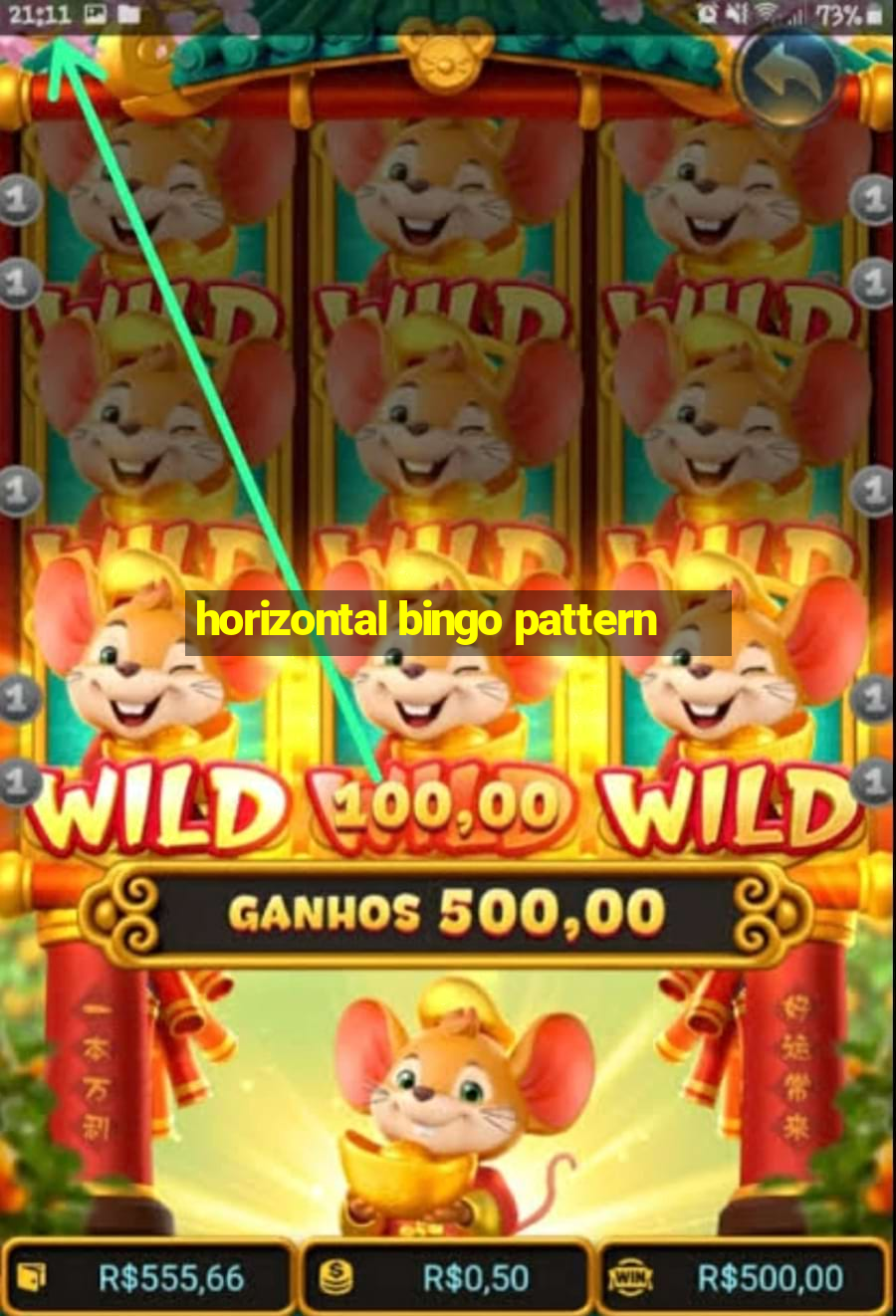 horizontal bingo pattern