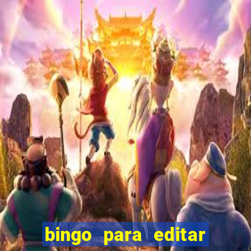 bingo para editar e imprimir