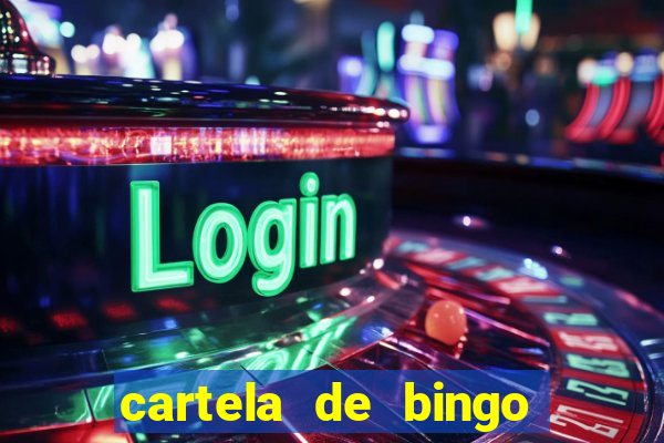 cartela de bingo com letras