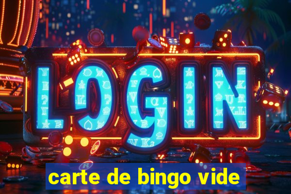 carte de bingo vide