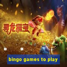 bingo games to play