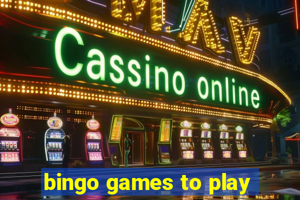 bingo games to play