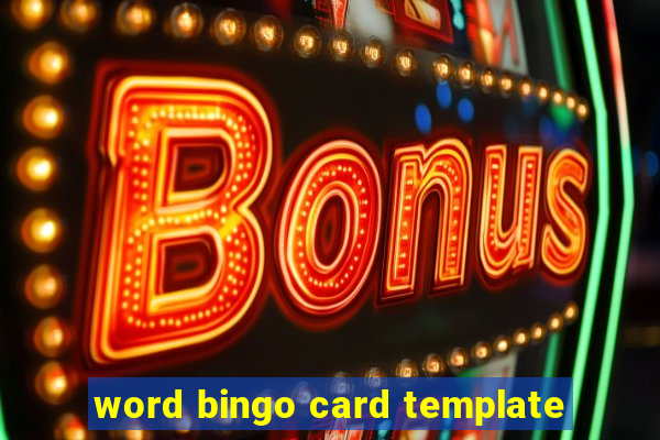 word bingo card template