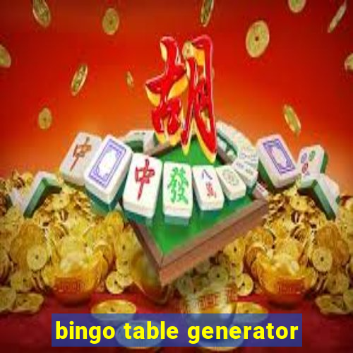 bingo table generator