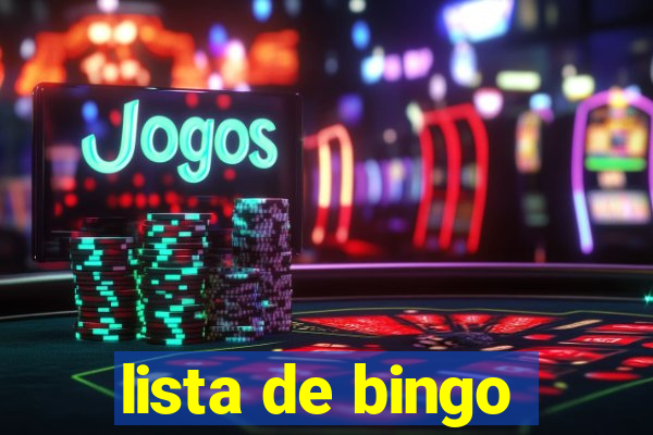 lista de bingo