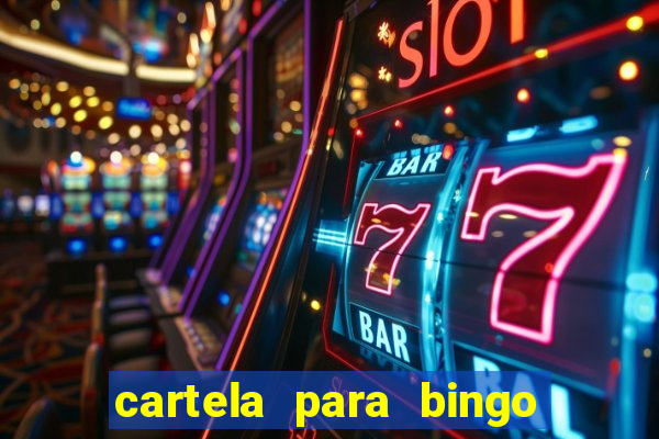 cartela para bingo em branco